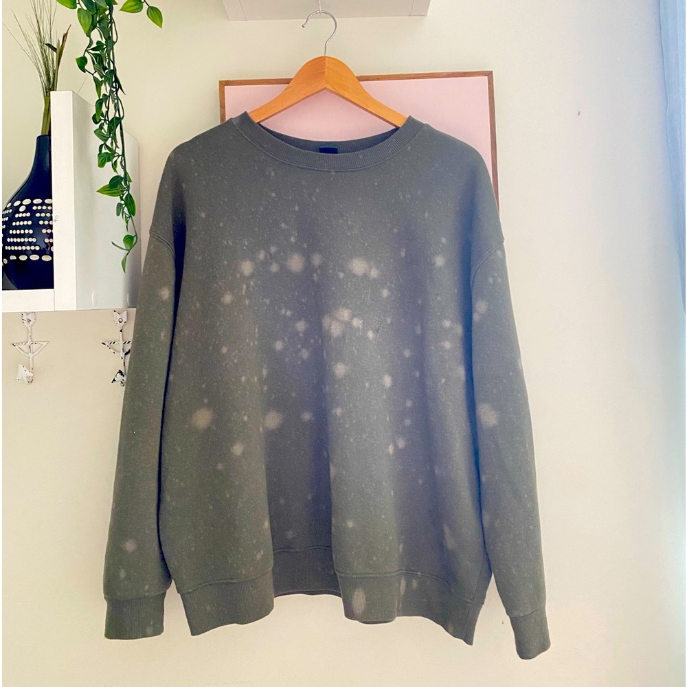 WILD FABLE OLIVE GREEN TIE-DYE OVERSIZED CREWNECK